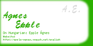agnes epple business card